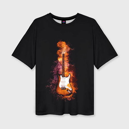 Женская футболка оверсайз Огонь музыка / 3D-принт – фото 1