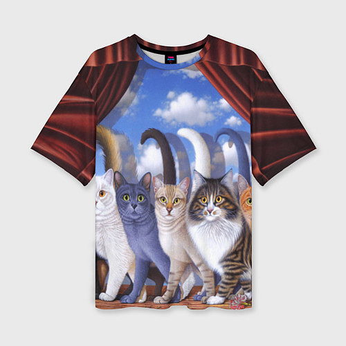Женская футболка оверсайз Коты / 3D-принт – фото 1