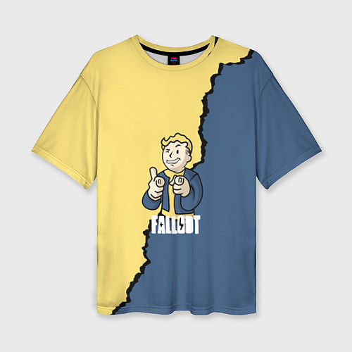 Женская футболка оверсайз Fallout logo boy / 3D-принт – фото 1