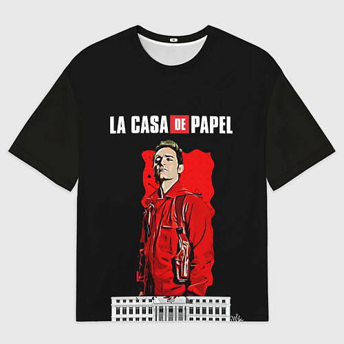 Женская футболка оверсайз БУМАЖНЫЙ ДОМ / 3D-принт – фото 1