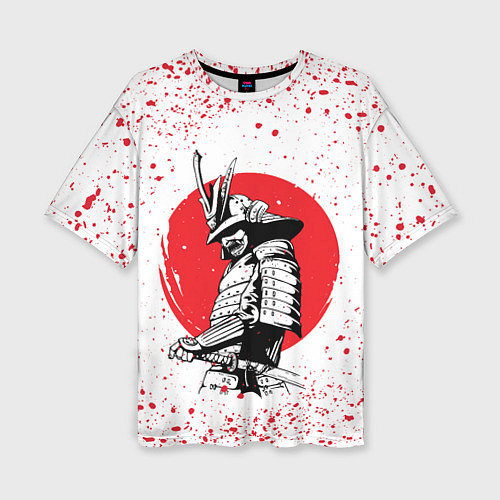 Женская футболка оверсайз Самурай в каплях крови Z / 3D-принт – фото 1