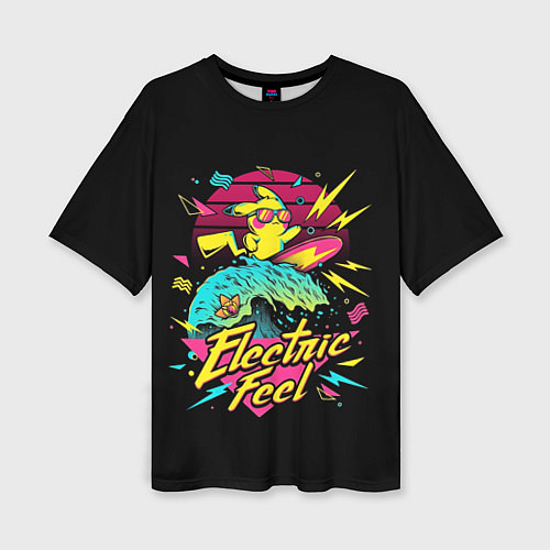 Женская футболка оверсайз Electric Feel / 3D-принт – фото 1