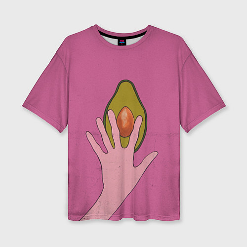 Женская футболка оверсайз Avocado / 3D-принт – фото 1