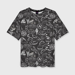 Футболка оверсайз женская Еда, цвет: 3D-принт