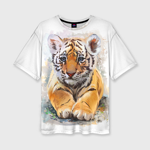 Женская футболка оверсайз Tiger Art / 3D-принт – фото 1