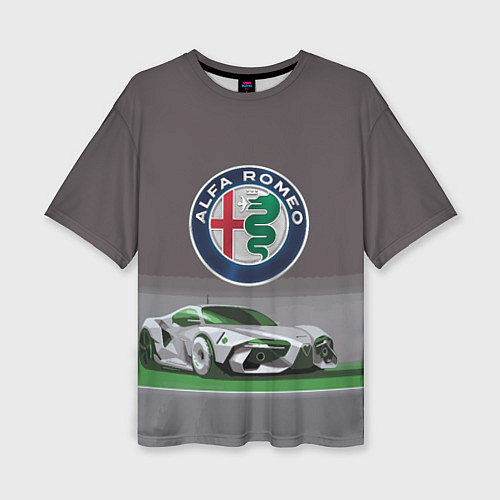 Женская футболка оверсайз Alfa Romeo motorsport / 3D-принт – фото 1