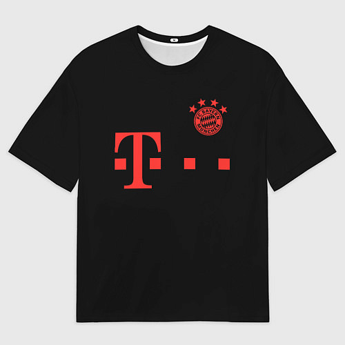 Женская футболка оверсайз FC Bayern Munchen 20-21 - black / 3D-принт – фото 1