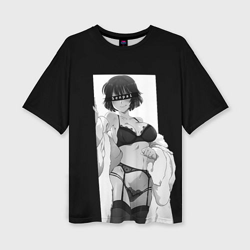 Женская футболка оверсайз Senpai / 3D-принт – фото 1