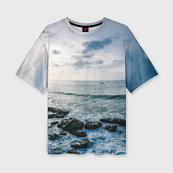 Женская футболка оверсайз Море