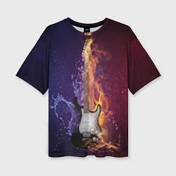 Женская футболка оверсайз Гитара огня