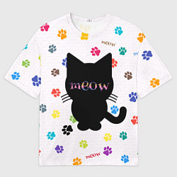 Женская футболка оверсайз Meow