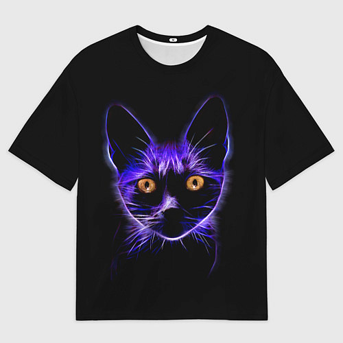 Женская футболка оверсайз Дикая кошка / 3D-принт – фото 1