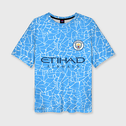 Женская футболка оверсайз Manchester City 2021 Home Kit / 3D-принт – фото 1
