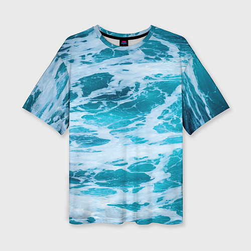 Женская футболка оверсайз Вода волны пена море / 3D-принт – фото 1