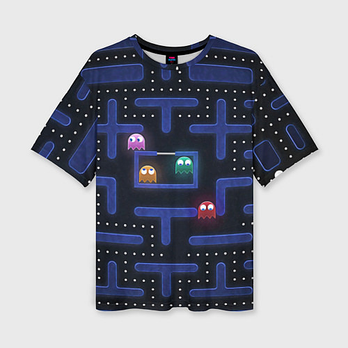 Женская футболка оверсайз Pacman / 3D-принт – фото 1