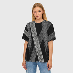 Футболка оверсайз женская Следы шин, цвет: 3D-принт — фото 2