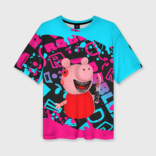 Женская футболка оверсайз Roblox Piggy / 3D-принт – фото 1
