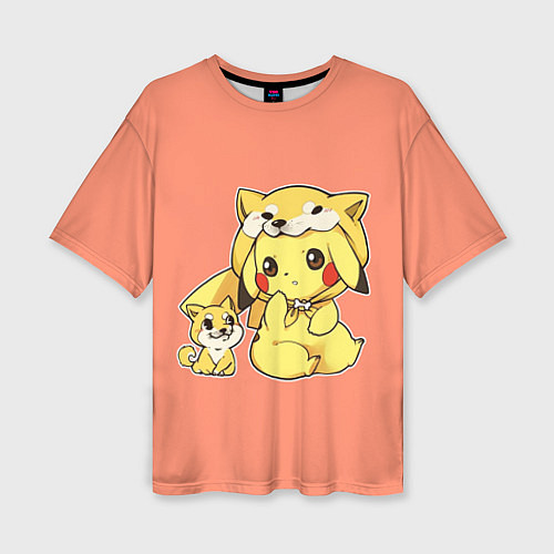 Женская футболка оверсайз Pikachu Pika Pika / 3D-принт – фото 1