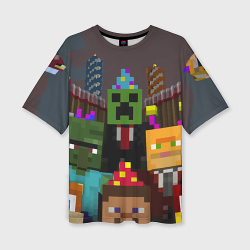 Женская футболка оверсайз Minecraft - characters - video game / 3D-принт – фото 1