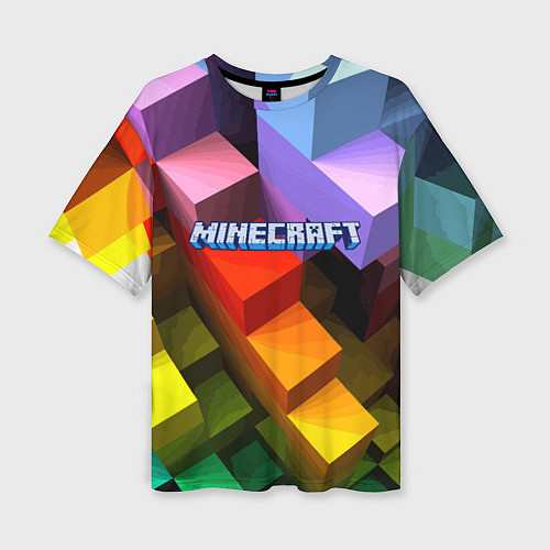 Женская футболка оверсайз Minecraft - pattern / 3D-принт – фото 1
