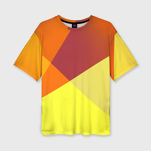 Женская футболка оверсайз Оранжевые углы / 3D-принт – фото 1