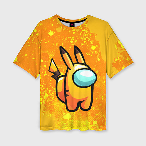 Женская футболка оверсайз AMONG US - Pikachu / 3D-принт – фото 1