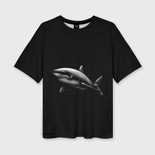 Женская футболка оверсайз Акула / 3D-принт – фото 1