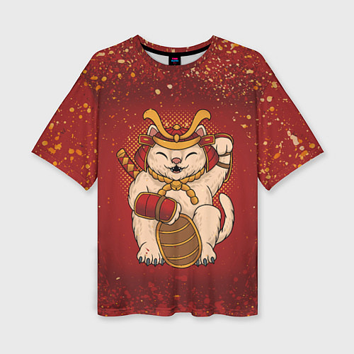 Женская футболка оверсайз Japan Cat Z / 3D-принт – фото 1
