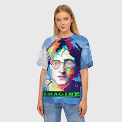 Футболка оверсайз женская Джон Леннон Imagine, цвет: 3D-принт — фото 2
