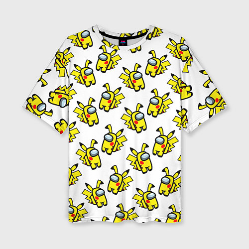 Женская футболка оверсайз Among us Pikachu / 3D-принт – фото 1