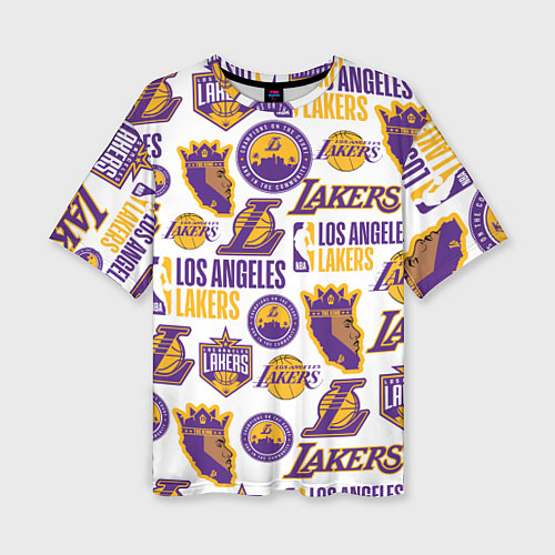 Женская футболка оверсайз LAKERS LOGO / 3D-принт – фото 1