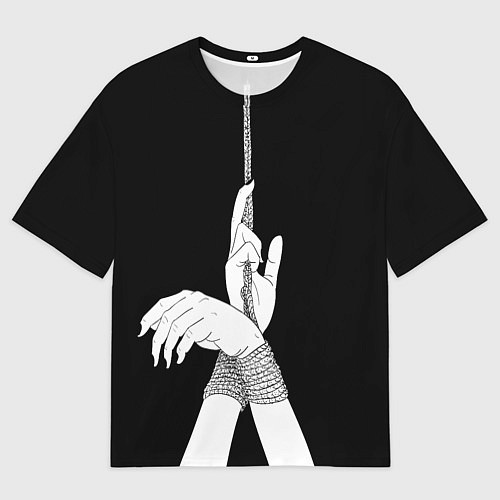 Женская футболка оверсайз Связанные руки эстетика / 3D-принт – фото 1