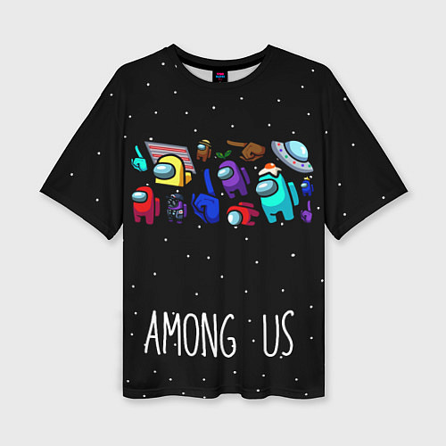 Женская футболка оверсайз Among Us Звёзды / 3D-принт – фото 1