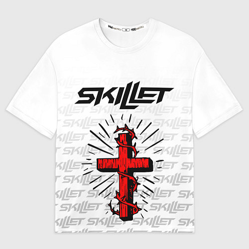 Женская футболка оверсайз SKILLET / 3D-принт – фото 1