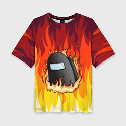 Женская футболка оверсайз Among Us Fire Z