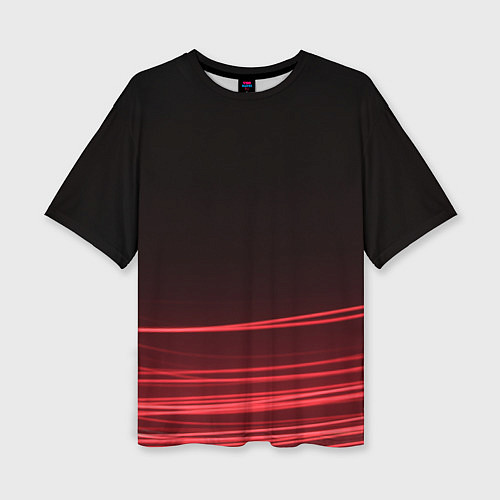 Женская футболка оверсайз Красное и Черное / 3D-принт – фото 1