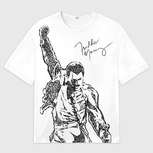 Женская футболка оверсайз Freddie Mercury / 3D-принт – фото 1