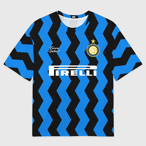Женская футболка оверсайз INTER домашняя 2021 / 3D-принт – фото 1