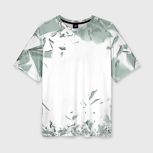 Женская футболка оверсайз Разбитое стекло / 3D-принт – фото 1