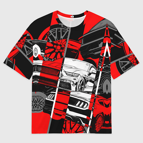 Женская футболка оверсайз Автомобили / 3D-принт – фото 1