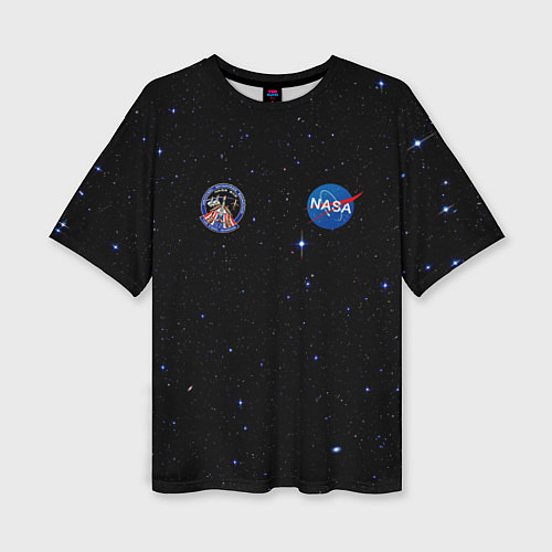 Женская футболка оверсайз NaSa Space Космос Наса / 3D-принт – фото 1