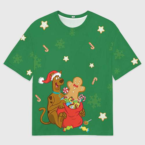 Женская футболка оверсайз Скуби и сладости / 3D-принт – фото 1