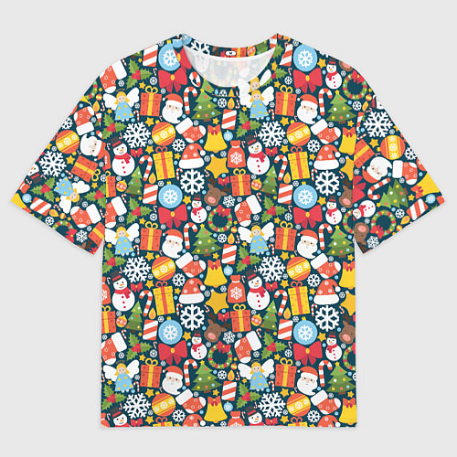 Женская футболка оверсайз Новый Год / 3D-принт – фото 1