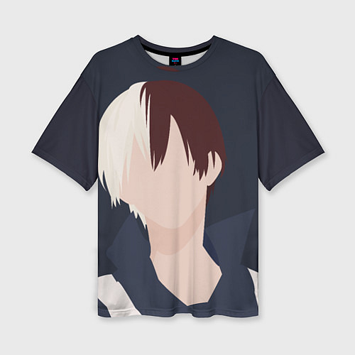Женская футболка оверсайз Шото Тодороки силуэт / 3D-принт – фото 1