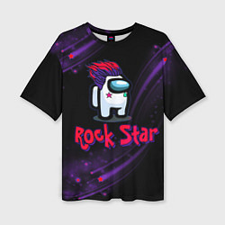 Женская футболка оверсайз Among Us Rock Star