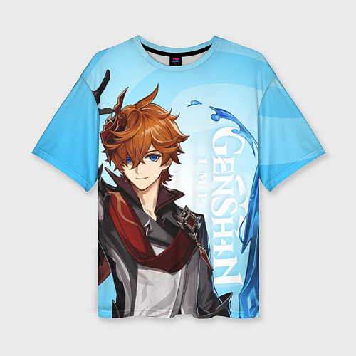 Женская футболка оверсайз GENSHIN IMPACT, ТАРТАЛЬЯ / 3D-принт – фото 1