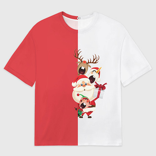 Женская футболка оверсайз С Новым Годом! / 3D-принт – фото 1