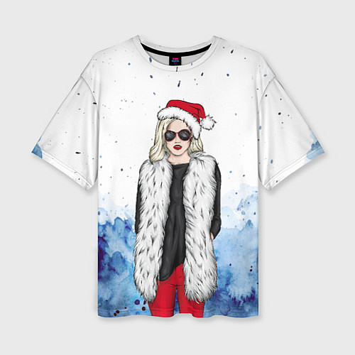 Женская футболка оверсайз Леди Зима / 3D-принт – фото 1