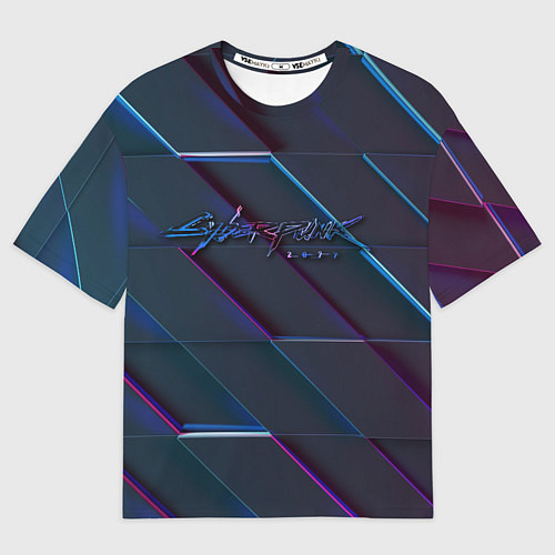 Женская футболка оверсайз Cyberpunk 2077 / 3D-принт – фото 1
