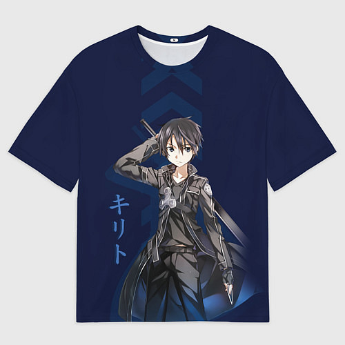 Женская футболка оверсайз Черный мечник Кирито / 3D-принт – фото 1